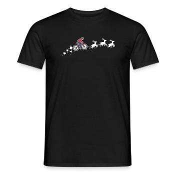 Mountain Bike Christmas Sleigh - Funnier - Men's T-Shirt - black - Front - AI Model Male 178 light (178cm)