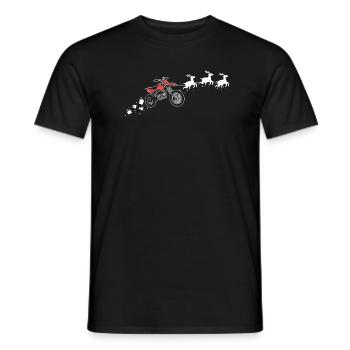 Motocross Santa Christmas Sleigh - Drôle - T-shirt homme - noir - Devant - AI Model Male 178 light (178cm)