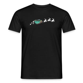 Rowing Boat Santa Christmas Sleigh - Fun - Men's T-Shirt - black - Front - AI Model Male 178 light (178cm)