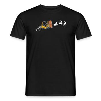 Chariot élévateur Santa Christmas Sleigh - Drôle - T-shirt homme - noir - Devant - AI Model Male 178 light (178cm)
