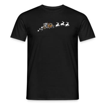 Cement Mixer Christmas Sleigh - Funnier - Men's T-Shirt - black - Front - AI Model Male 178 light (178cm)