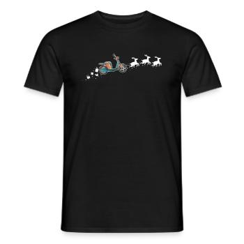 Scooter Santa Christmas Sleigh - Drôle de Scooter - T-shirt homme - noir - Devant - AI Model Male 178 light (178cm)
