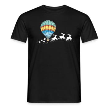 Balloon Santa Claus Christmas Sleigh - Funny - Men's T-Shirt - black - Front - AI Model Male 178 light (178cm)