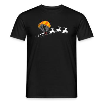 Fallschirm Weihnachtsmann Weihnachtsschlitten - - Männer T-Shirt - Schwarz - Vorne - AI Model Male 178 light (178cm)