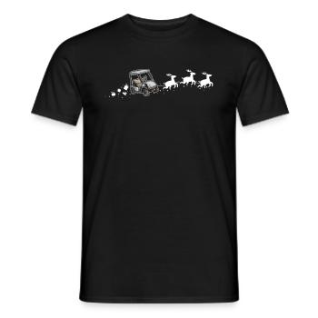 Golf Cart Santa Christmas Sleigh - Funny Golf - Men's T-Shirt - black - Front - AI Model Male 178 light (178cm)
