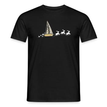 Voilier Santa Christmas Sleigh - Drôle - T-shirt homme - noir - Devant - AI Model Male 178 light (178cm)