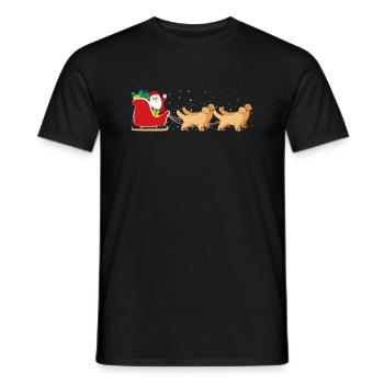 Golden Retriever Santa Weihnachtsschlitten - - Männer T-Shirt - Schwarz - Vorne - AI Model Male 178 light (178cm)