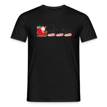 Axolotl Santa Weihnachtsschlitten - Lustiger - Männer T-Shirt - Schwarz - Vorne - AI Model Male 178 light (178cm)