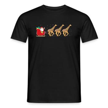 Giraffe Weihnachtsmann Weihnachtsschlitten - Funny - Männer T-Shirt - Schwarz - Vorne - AI Model Male 178 light (178cm)