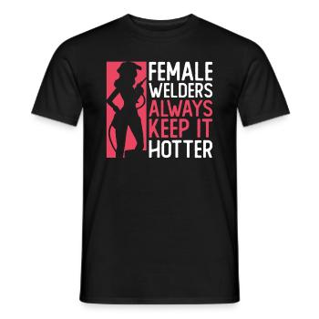 Schweißer Frau Schweißen Handwerker Metallbauer - Männer T-Shirt - Schwarz - Vorne - AI Model Male 178 light (178cm)