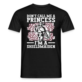 Don't Call Me A Princess I'm A Shieldmaiden - - Men's T-Shirt - black - Front - AI Model Male 178 light (178cm)