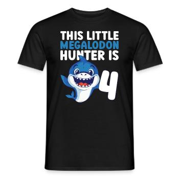 Ce petit chasseur de mégalodon a 4 ans - - T-shirt homme - noir - Devant - AI Model Male 178 light (178cm)