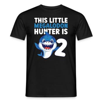 Le petit chasseur de mégalodon est 2 - Megalodon Shark - T-shirt homme - noir - Devant - AI Model Male 178 light (178cm)