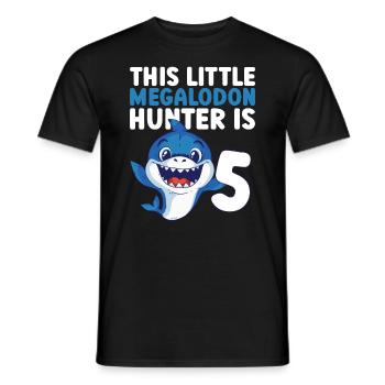 Ce petit chasseur de mégalodon a 5 ans - - T-shirt homme - noir - Devant - AI Model Male 178 light (178cm)
