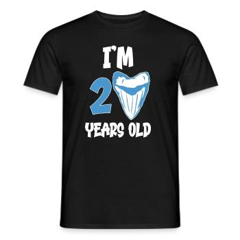 I am 2 years old - Megalodon tooth shark 2. - Men's T-Shirt - black - Front - AI Model Male 178 light (178cm)