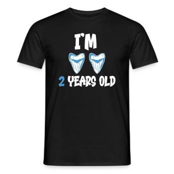 I am 2 years old - Megalodon tooth shark 2. - Men's T-Shirt - black - Front - AI Model Male 178 light (178cm)
