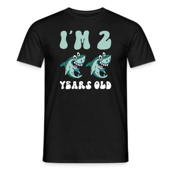 Le petit chasseur de mégalodon est 2 - Megalodon Shark - T-shirt homme - noir - Devant - AI Model Male 178 light (178cm)