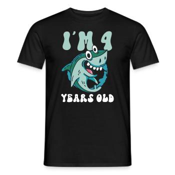 Ce petit chasseur de mégalodon a 4 ans - - T-shirt homme - noir - Devant - AI Model Male 178 light (178cm)