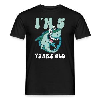 Ce petit chasseur de mégalodon a 5 ans - - T-shirt homme - noir - Devant - AI Model Male 178 light (178cm)