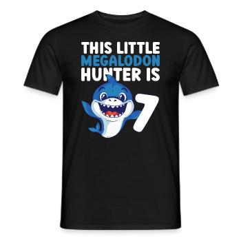 Ce petit chasseur de mégalodon a 7 ans - - T-shirt homme - noir - Devant - AI Model Male 178 light (178cm)