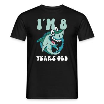 Ce petit chasseur de mégalodon a 8 ans - - T-shirt homme - noir - Devant - AI Model Male 178 light (178cm)