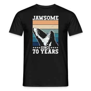 Mordre pendant 70 ans - Megalodon shark 70. - T-shirt homme - noir - Devant - AI Model Male 178 light (178cm)