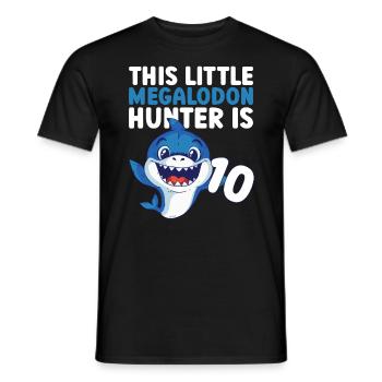 Ce petit chasseur de mégalodon a 10 ans - - T-shirt homme - noir - Devant - AI Model Male 178 light (178cm)