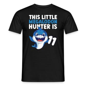 Ce petit chasseur de mégalodon a 11 ans - - T-shirt homme - noir - Devant - AI Model Male 178 light (178cm)