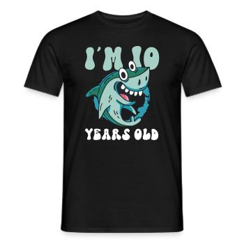 Ce petit chasseur de mégalodon a 10 ans - - T-shirt homme - noir - Devant - AI Model Male 178 light (178cm)
