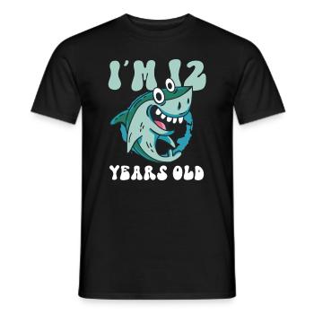 Ce petit chasseur de mégalodon a 12 ans - - T-shirt homme - noir - Devant - AI Model Male 178 light (178cm)