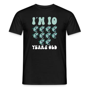 Ce petit chasseur de mégalodon a 10 ans - - T-shirt homme - noir - Devant - AI Model Male 178 light (178cm)