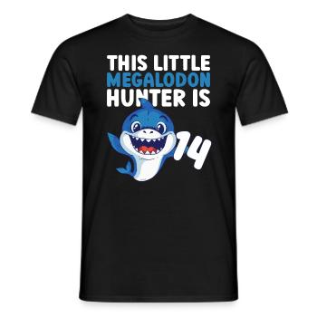 Ce petit chasseur de mégalodon a 14 ans - - T-shirt homme - noir - Devant - AI Model Male 178 light (178cm)