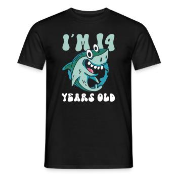 Ce petit chasseur de mégalodon a 13 ans - - T-shirt homme - noir - Devant - AI Model Male 178 light (178cm)