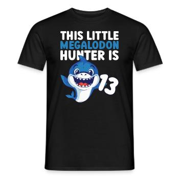 Ce petit chasseur de mégalodon a 13 ans - - T-shirt homme - noir - Devant - AI Model Male 178 light (178cm)