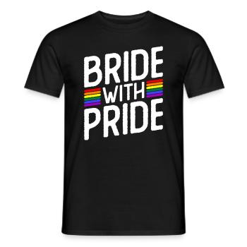 Bride With Pride - Lesbian Wedding Gay Marriage - Men's T-Shirt - black - Front - AI Model Male 178 light (178cm)