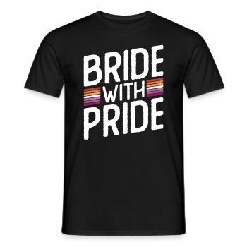 Bride With Pride - Lesbian Wedding Gay Marriage - Men's T-Shirt - black - Front - AI Model Male 178 light (178cm)