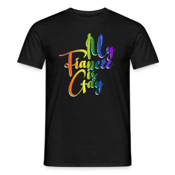 My Fiancée is Gay - Lesbian Wedding - Men's T-Shirt - black - Front - AI Model Male 178 light (178cm)