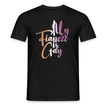 My Fiancée is Gay - Lesbian Wedding - Men's T-Shirt - black - Front - AI Model Male 178 light (178cm)