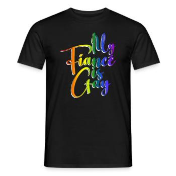 My Fiancé is Gay - Gay Wedding - Men's T-Shirt - black - Front - AI Model Male 178 light (178cm)