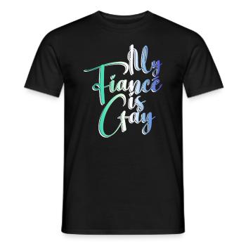 My Fiancé is Gay - Gay Wedding - Men's T-Shirt - black - Front - AI Model Male 178 light (178cm)