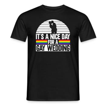 It's a beautiful day for a gay wedding - Men's T-Shirt - black - Front - AI Model Male 178 light (178cm)