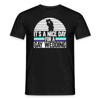 C’est une belle journée pour un mariage gay - T-shirt homme - noir - Devant - AI Model Male 178 light (178cm)