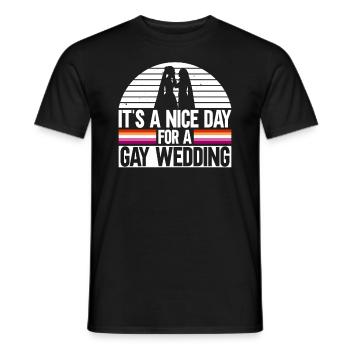 Lesbian Wedding Lesbian Gay Transsexual - Men's T-Shirt - black - Front - AI Model Male 178 light (178cm)