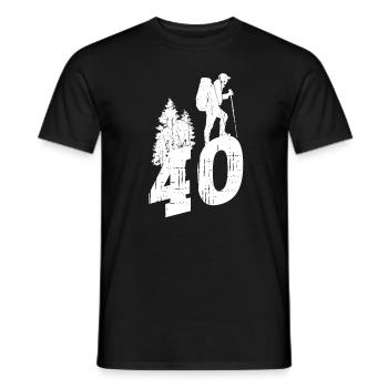 Hiking 40th birthday Hikers 40 years outdoor - Men's T-Shirt - black - Front - AI Model Male 178 light (178cm)
