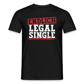 Endlich Legal Single - Scheidungsparty Scheidung - Männer T-Shirt - Schwarz - Vorne - AI Model Male 178 light (178cm)