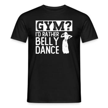 GYMNASE? Je préfère la danse du ventre - Bauchtanz Tänzerin - T-shirt homme - noir - Devant - AI Model Male 178 light (178cm)