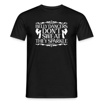 Bauchtänzerinnen schwitzen nicht, sie glitzern - Männer T-Shirt - Schwarz - Vorne - AI Model Male 178 light (178cm)