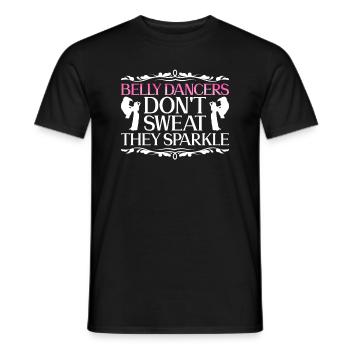 Bauchtänzerinnen schwitzen nicht, sie glitzern - Männer T-Shirt - Schwarz - Vorne - AI Model Male 178 light (178cm)