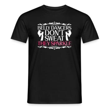 Bauchtänzerinnen schwitzen nicht, sie glitzern - Männer T-Shirt - Schwarz - Vorne - AI Model Male 178 light (178cm)
