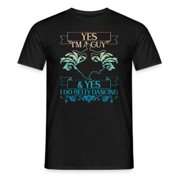 Suis un gars & Oui, je danse danse du ventre danseuse du ventre - T-shirt homme - noir - Devant - AI Model Male 178 light (178cm)